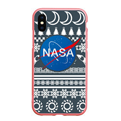 Чехол iPhone XS Max матовый NASA: New Year, цвет: 3D-баблгам