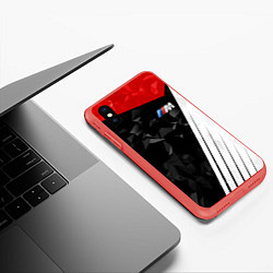 Чехол iPhone XS Max матовый BMW M: Poly Sport, цвет: 3D-красный — фото 2