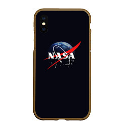 Чехол iPhone XS Max матовый NASA: Black Space, цвет: 3D-коричневый