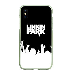 Чехол iPhone XS Max матовый Linkin Park: Black Rock