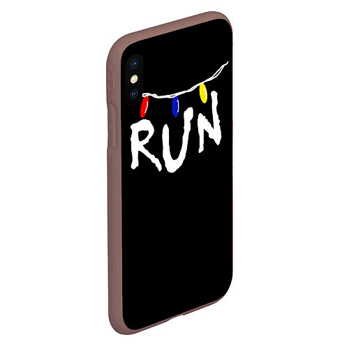 Чехол iPhone XS Max матовый Stranger Things RUN / 3D-Коричневый – фото 2