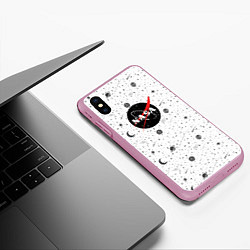 Чехол iPhone XS Max матовый NASA: Moonlight, цвет: 3D-розовый — фото 2