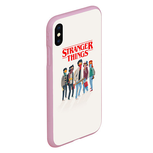 Чехол iPhone XS Max матовый Stranger Things Friends / 3D-Розовый – фото 2