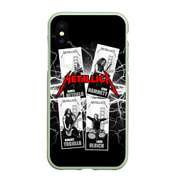 Чехол iPhone XS Max матовый Metallica Band, цвет: 3D-салатовый