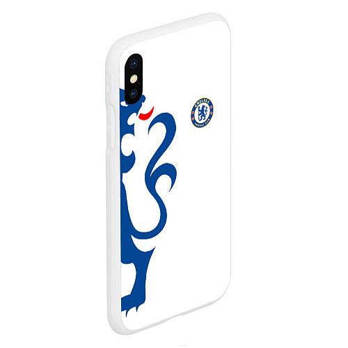 Чехол iPhone XS Max матовый FC Chelsea: White Lion / 3D-Белый – фото 2