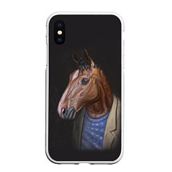 Чехол iPhone XS Max матовый BoJack, цвет: 3D-белый