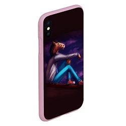 Чехол iPhone XS Max матовый BoJack, цвет: 3D-розовый — фото 2