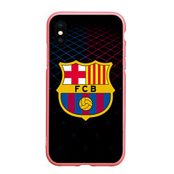 Чехол iPhone XS Max матовый FC Barcelona Lines, цвет: 3D-баблгам