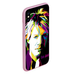 Чехол iPhone XS Max матовый Jon Bon Jovi Art, цвет: 3D-розовый — фото 2