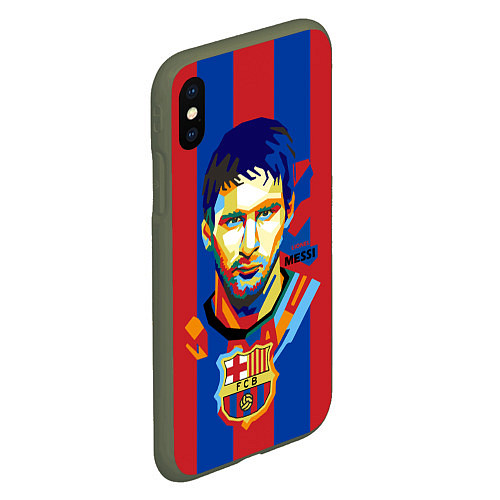 Чехол iPhone XS Max матовый Lionel Messi / 3D-Темно-зеленый – фото 2