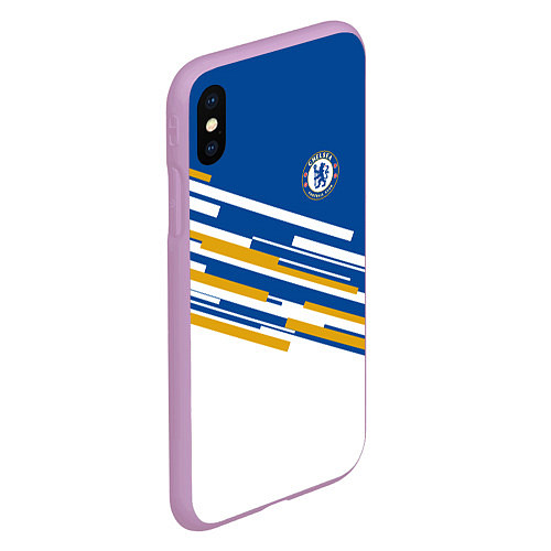 Чехол iPhone XS Max матовый FC Chelsea: Colour Line / 3D-Сиреневый – фото 2