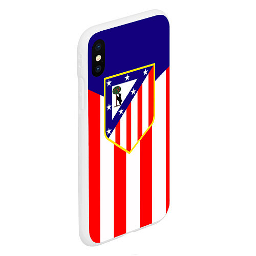 Чехол iPhone XS Max матовый FC Atletico Madrid / 3D-Белый – фото 2