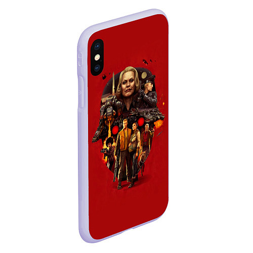 Чехол iPhone XS Max матовый Wolfenstein Planet / 3D-Светло-сиреневый – фото 2