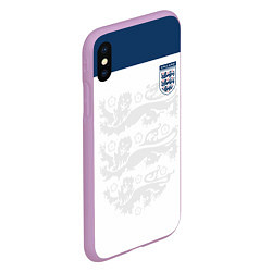 Чехол iPhone XS Max матовый Сборная Англии, цвет: 3D-сиреневый — фото 2