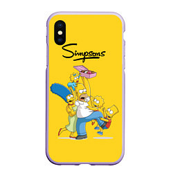 Чехол iPhone XS Max матовый Simpsons Family, цвет: 3D-светло-сиреневый