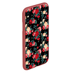 Чехол iPhone XS Max матовый Кустовые розы, цвет: 3D-красный — фото 2