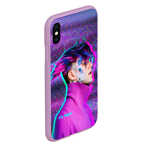 Чехол iPhone XS Max матовый Lil Peep: Glitch / 3D-Сиреневый – фото 2