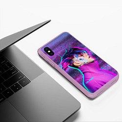 Чехол iPhone XS Max матовый Lil Peep: Glitch, цвет: 3D-сиреневый — фото 2