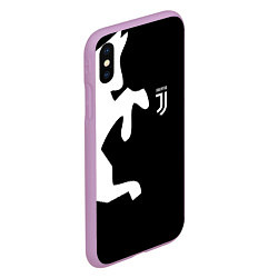 Чехол iPhone XS Max матовый FC Juventus Bull, цвет: 3D-сиреневый — фото 2