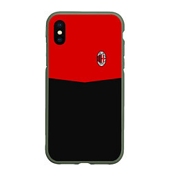 Чехол iPhone XS Max матовый АC Milan: R&B Sport, цвет: 3D-темно-зеленый