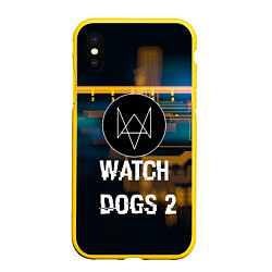 Чехол iPhone XS Max матовый Watch Dogs 2: Tech Scheme, цвет: 3D-желтый