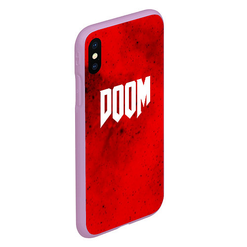 Чехол iPhone XS Max матовый DOOM: Marsian Blood / 3D-Сиреневый – фото 2