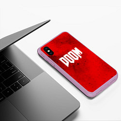 Чехол iPhone XS Max матовый DOOM: Marsian Blood, цвет: 3D-сиреневый — фото 2