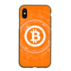 Чехол iPhone XS Max матовый Bitcoin Tech, цвет: 3D-коричневый
