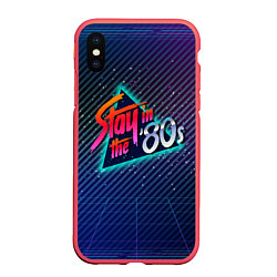 Чехол iPhone XS Max матовый Stay in the 80s, цвет: 3D-красный