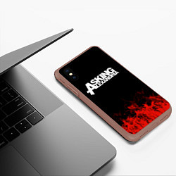 Чехол iPhone XS Max матовый Asking Alexandria: Flame, цвет: 3D-коричневый — фото 2