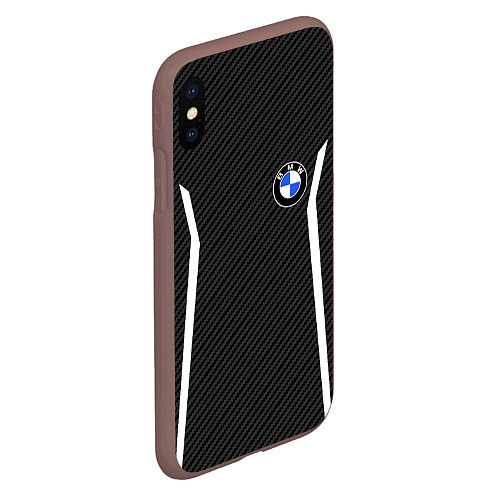 Чехол iPhone XS Max матовый BMW CARBON БМВ КАРБОН / 3D-Коричневый – фото 2