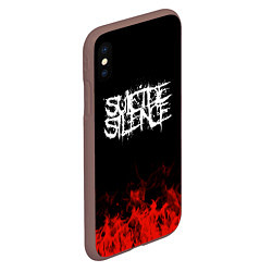 Чехол iPhone XS Max матовый Suicide Silence: Red Flame, цвет: 3D-коричневый — фото 2