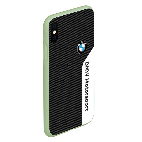 Чехол iPhone XS Max матовый BMW CARBON БМВ КАРБОН / 3D-Салатовый – фото 2