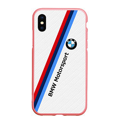 Чехол iPhone XS Max матовый BMW Motorsport: White Carbon