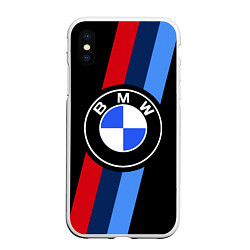 Чехол iPhone XS Max матовый BMW 2021 M SPORT БМВ М СПОРТ, цвет: 3D-белый