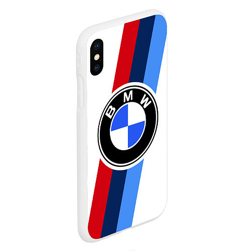 Чехол iPhone XS Max матовый BMW M: White Sport / 3D-Белый – фото 2