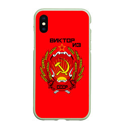 Чехол iPhone XS Max матовый Виктор из СССР, цвет: 3D-салатовый