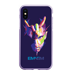 Чехол iPhone XS Max матовый Eminem V&C, цвет: 3D-светло-сиреневый