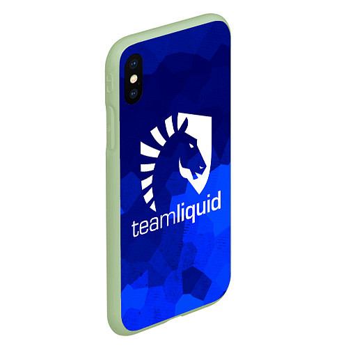 Чехол iPhone XS Max матовый Team Liquid: Polygons / 3D-Салатовый – фото 2