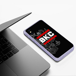 Чехол iPhone XS Max матовый ВКС: герб РФ, цвет: 3D-светло-сиреневый — фото 2