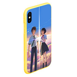 Чехол iPhone XS Max матовый Your Name, цвет: 3D-желтый — фото 2