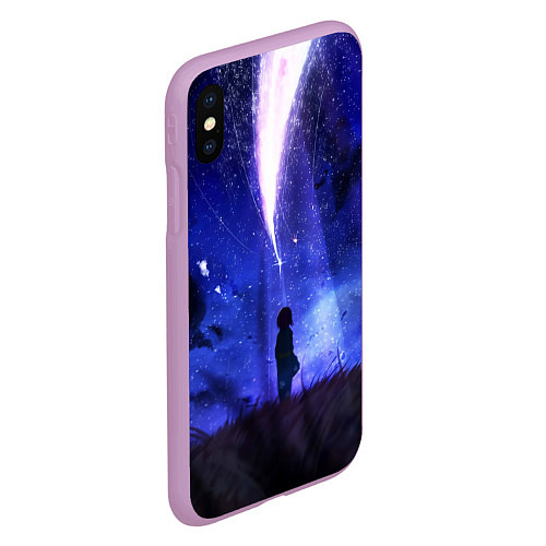 Чехол iPhone XS Max матовый Your Name / 3D-Сиреневый – фото 2