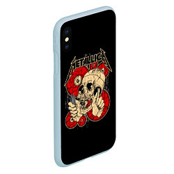 Чехол iPhone XS Max матовый Metallica Skull, цвет: 3D-голубой — фото 2