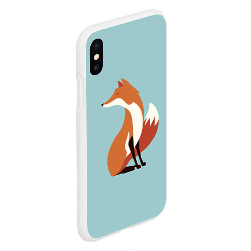 Чехол iPhone XS Max матовый Minimal Fox / 3D-Белый – фото 2