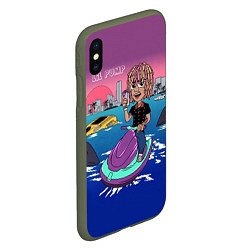 Чехол iPhone XS Max матовый Lil Pump on the water, цвет: 3D-темно-зеленый — фото 2