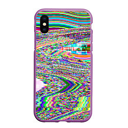 Чехол iPhone XS Max матовый Optical Glitch, цвет: 3D-фиолетовый