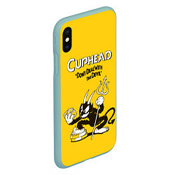 Чехол iPhone XS Max матовый Cuphead: Black Devil, цвет: 3D-мятный — фото 2