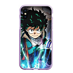 Чехол iPhone XS Max матовый My Hero Academia синий свет