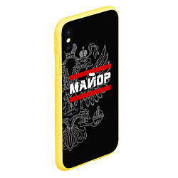 Чехол iPhone XS Max матовый Майор: герб РФ, цвет: 3D-желтый — фото 2