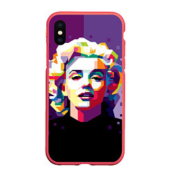 Чехол iPhone XS Max матовый Marilyn Monroe, цвет: 3D-красный